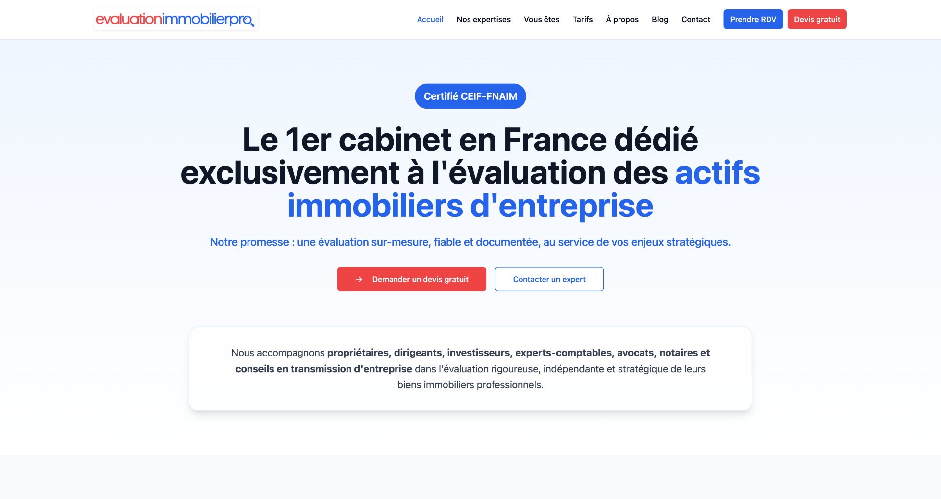 Évaluation Immobilier Pro