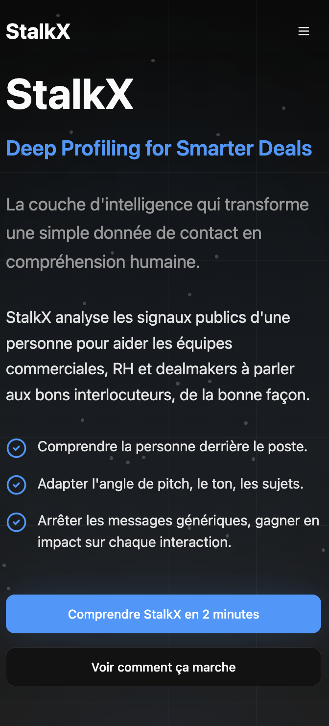 StalkX — mobile